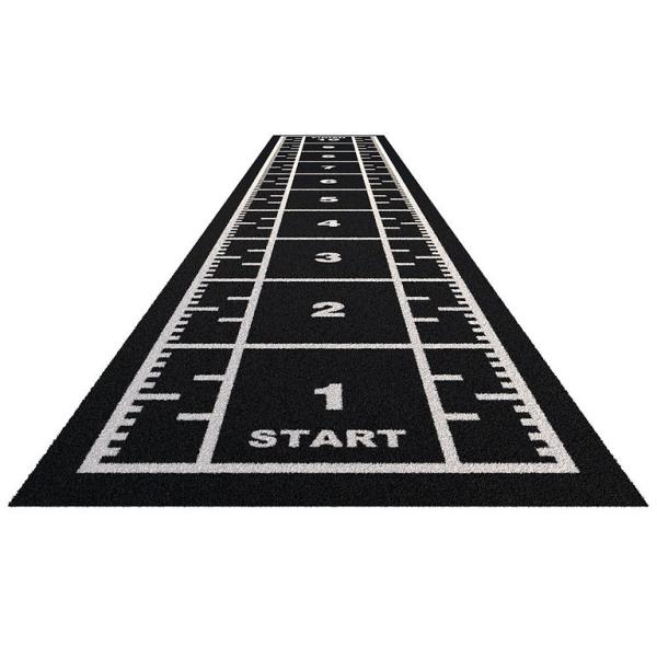 Piste en gazon - 10m x 2m Noir - Curled (poils courts)
